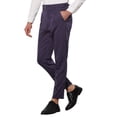 thumbnail image 4 of INSPIRE CHIC Striped Tapered Pants for Men's Pleated Front Formal Dress Pants 32 Navy Blue, 4 of 5
