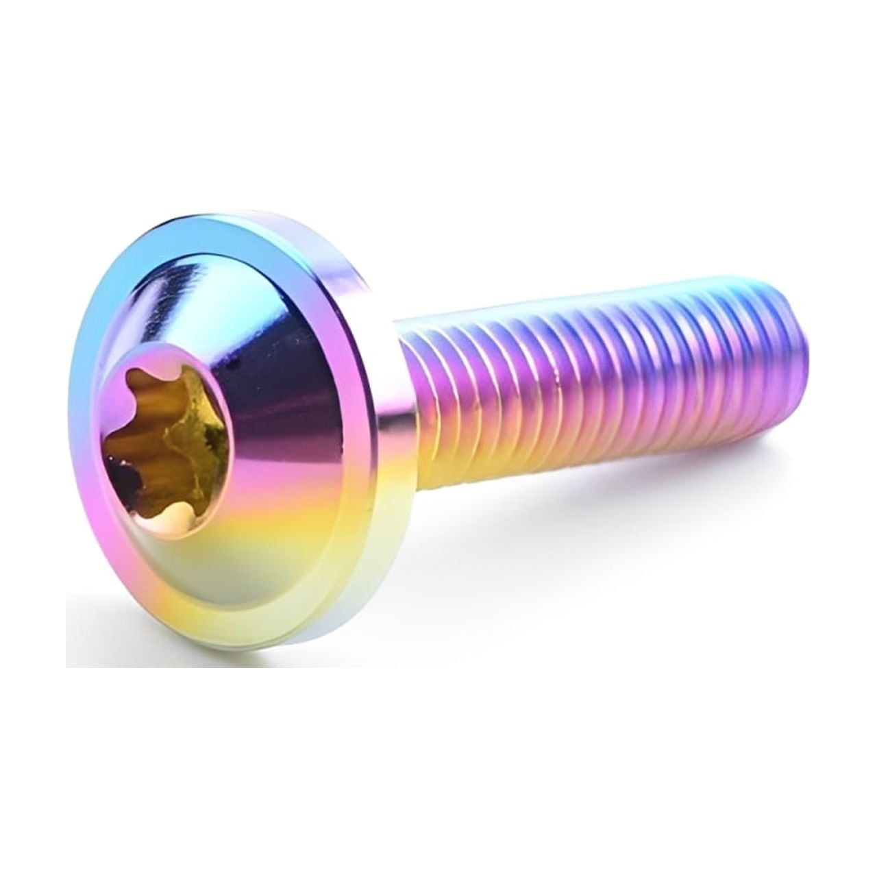 4pcs Titanium Ti M6x15mm Button Torx Head Bolt Screw for Bicycle Motorcycle M6x15, Glossy Candy Color