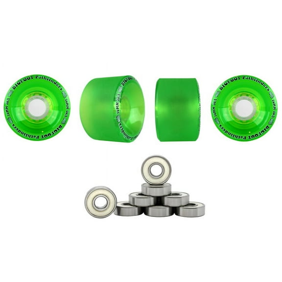 Bigfoot Longboard Wheels Stoneground Pathfinders 70mm 80a Green Abec 9 Bearings