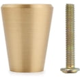 thumbnail image 4 of Rawiri Juego de 10 pomos de puerta para muebles de latón puro macizo para armarios, cajones y armarios, cono dorado de 20 mm, 4 of 5