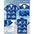 thumbnail image 6 of Wrestling Navy Blue Hawaiian Shirt, Wrestler Silhouette Floral Print Button Down Shirt for Adults or Dogs, Short Sleeve Summer Shirt, 6 of 8