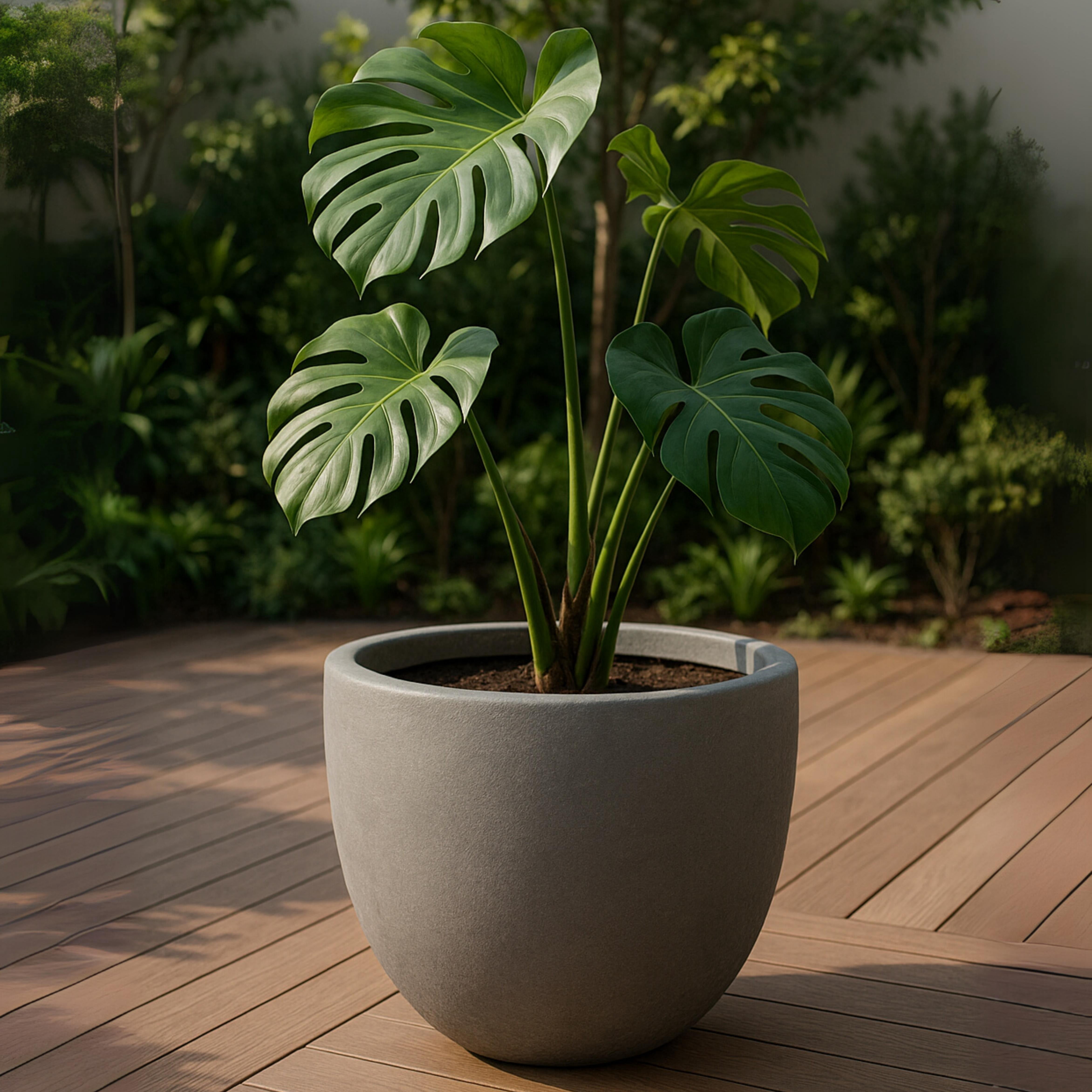 LeisureMod Dahlia Mid-Century Tapered Round Planter, Fiberstone & MgO Clay, Indoor/Outdoor Plant Pot