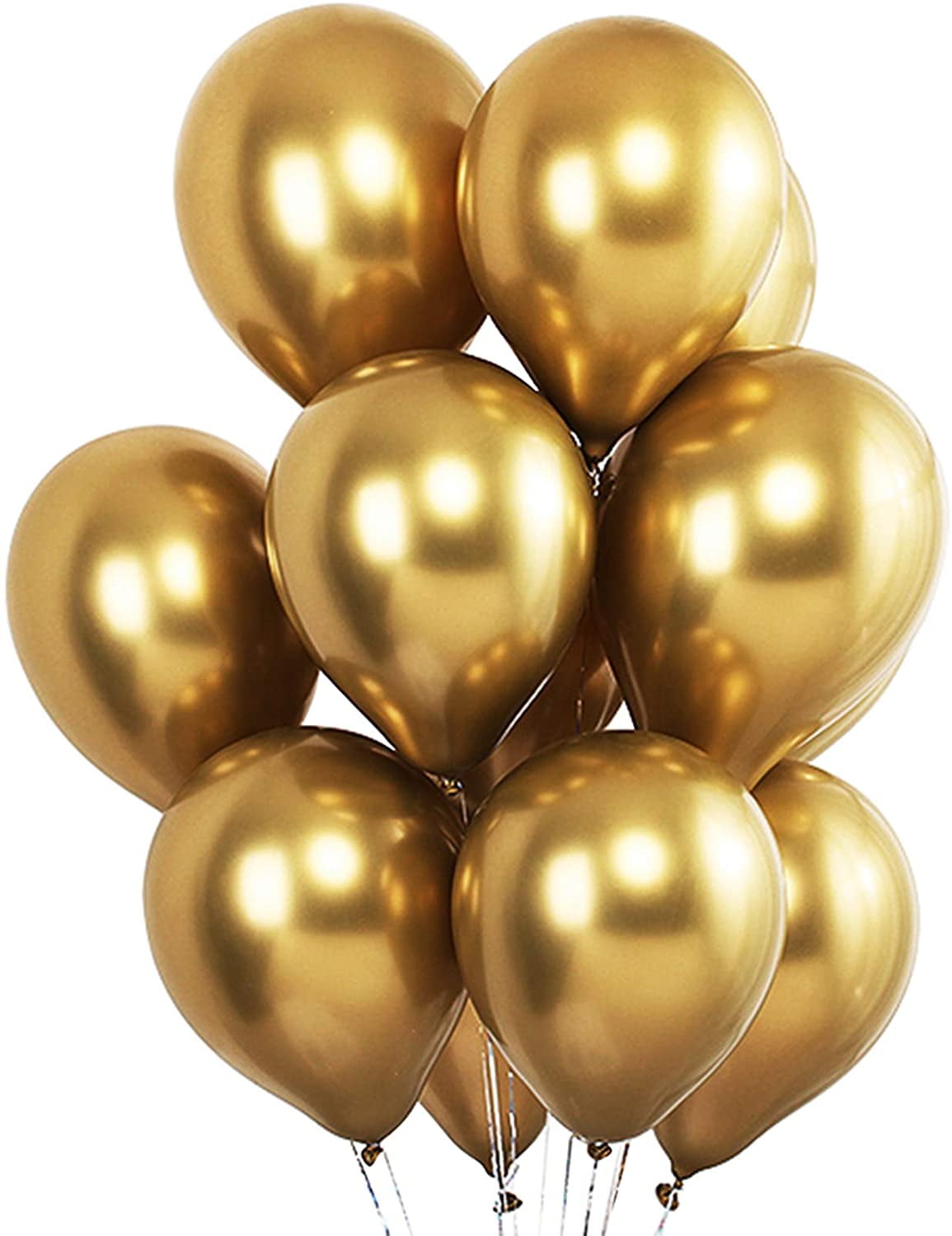 ZOOYOO 5 Inch Sliver Chrome Balloons Metallic Party Latex Helium Balloon,Pack of 50 