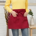 thumbnail image 6 of Men Women Kitchen Restaurant Waist Apron Solid Color Half Short Apron Adjusted f, 6 of 20