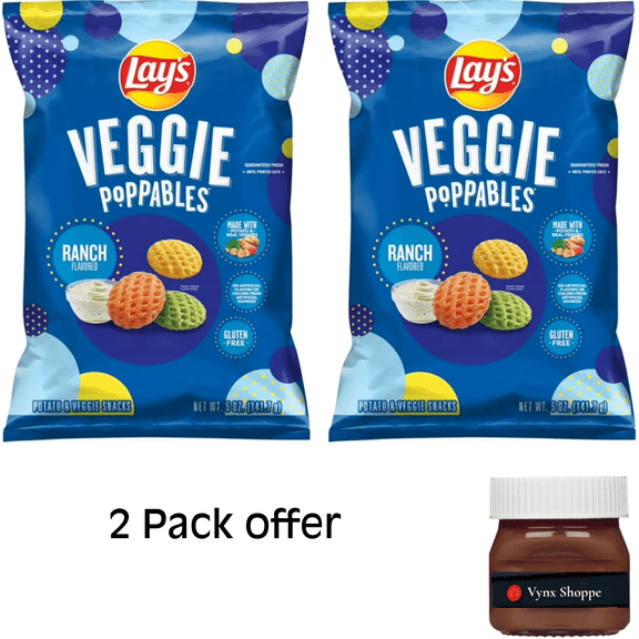 Lay's Veggie Poppables Potato & Veggie Snacks Ranch Flavored, 5 oz Bag