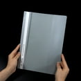 thumbnail image 3 of Grey File Folder A4 Polypropylene with Transparent Front Cover, Assorted Color Plastic Report Covers with Prongs, Clear Front Report Cover for Presentation, Document, Back to School, 3 of 8