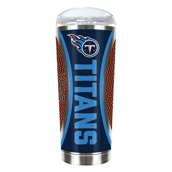Tennessee Titans 18 ounce vacuum insulated stainless steel team tumbler with Gameball graphic wrap
