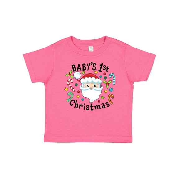Inktastic Baby's 1st Christmas Santa with Candy Canes Boys or Girls Baby T-Shirt
