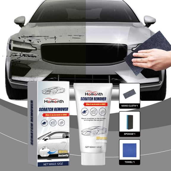 Scratch Remover Wax Cloth Kit, 3-Second Polishing Pad for Scuffs and Swirls, Non-Washable Colorless Formula Restores Shine Without Damaging Clear Coat