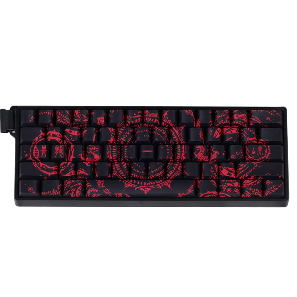 Side Printed Keycaps Intricate Pattern Theme for 60% 68% Mechanical Keyboards Heat Sublimation Printing