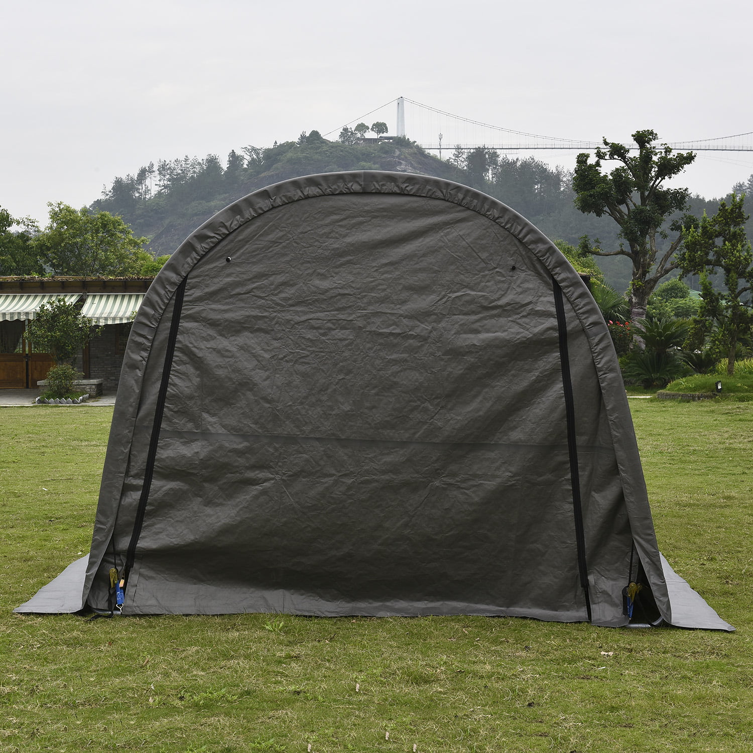 10x10 FT Carport Car Shelter Canopy Enclosure Kit Parking Tent Storage Shed Port 