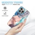 thumbnail image 4 of CASEFIV for iPhone 16 Pro Case,Marble Pattern 3 in 1 Heavy Duty Shockproof Rugged Hard PC+Soft Silicone Drop Protective Girls Women Cover,Blue, 4 of 6