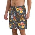 thumbnail image 2 of Disketp Men'S Swim Trunks Hawaiian Breathable Surf Beach Swimsuits Mesh Lining Beach Shorts With Pockets-Colorful Flowers With Butterfly, 2 of 9