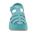 thumbnail image 3 of FSJ Women Chic Round Toe Platform Sandals Adjustable Buckle Ankle Strap Hollow Out Thick Sole Gladiator Caged Shoes Size 11 Blue, 3 of 5