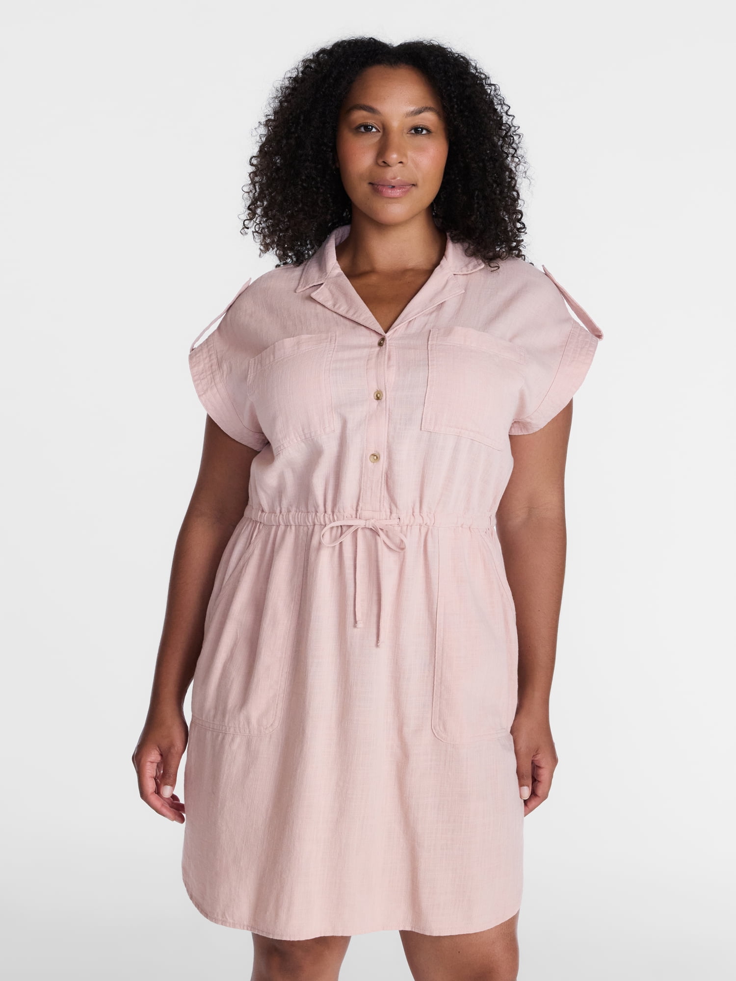 Time and Tru Women's Utility Shirtdress, Sizes XS-XXXL