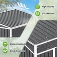 thumbnail image 3 of SOLAURA 6'x4' Outdoor Metal Storage Shed Garden Tool Shed with Sliding Double Door and Single Sloping Roof - Gray, 3 of 4