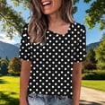 thumbnail image 2 of DeHolifer Women Summer T-Shirts Casual Printed Slanted Collar Short Sleeve Tee Tops Black S, 2 of 5