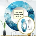 thumbnail image 3 of Designart "Seascape in Cerulean III" Abstract Landscape Rund Mirror For Wall Decor - Large Teal Round Printed Mirror - Coastal Round Mirror 23" x 23" Inch, 3 of 5