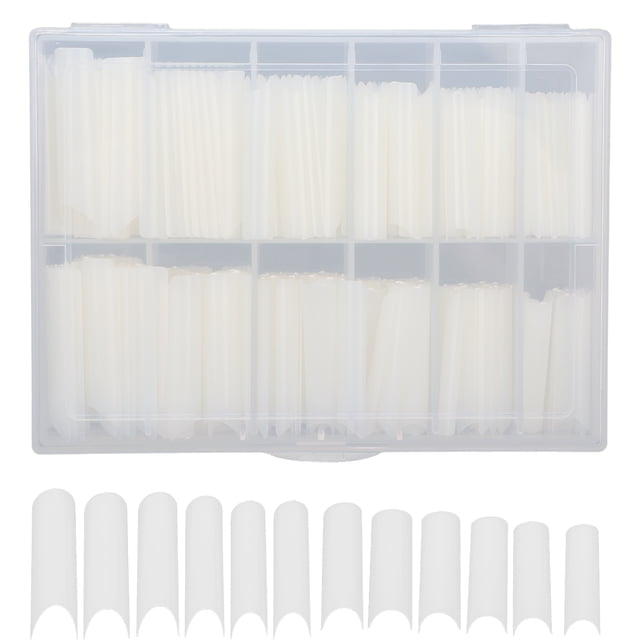 Puntas de uñas postizas, 240 piezas Puntas de uñas postizas transparentes Puntas de uñas postizas Media cubierta Punta de uñas postizas Durabilidad mejorada