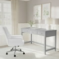thumbnail image 2 of Martha Stewart Shaker Style Home Office 3 Drawer Desk in Gray with Brushed Nickel Hardware, 2 of 13