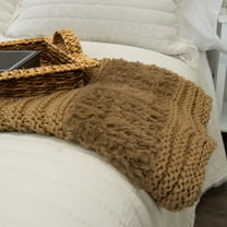 Your Lifestyle by Donna Sharp Plush Knit Camel Throw