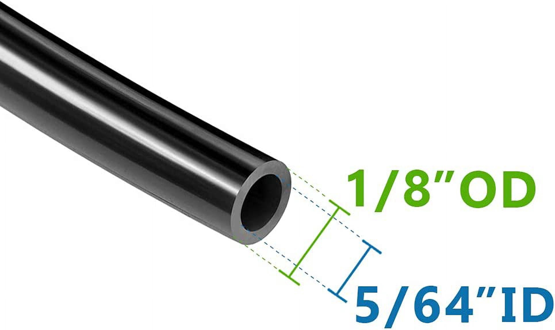 FRKSMD-Pneumatic PU Tubing, 1/8"OD Hose PU Polyurethane Air Hose Tube Line for Air Compressor Water Fluid Transfer Black (32.8 ft)