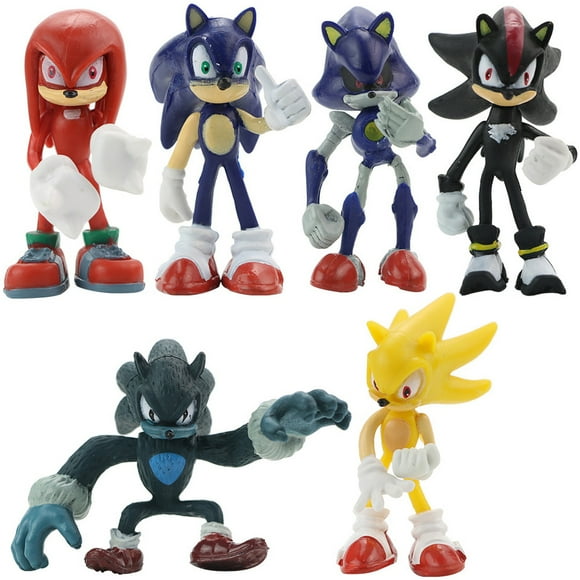 6Pcs/set Hot Selling Sonics Film and Television PVC Character Toy Hedgehog Shadow Tail Figure Model Dolls Children Animal Toys