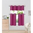 thumbnail image 1 of Juego de cortinas K7 de 3 piezas en seda sintética lisa, color rosa intenso, con ojales, para cocina. Dos (2) paneles forrados de 71 cm de ancho x 61 cm de largo cada uno y una (1) cenefa forrada a, 1 of 1