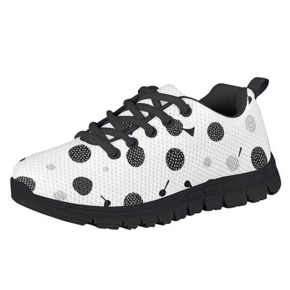 Chririnla Black Golf Ball Shoes Big Kid Mesh Sneaker Adjustable Strap Slip on Athletic Running Walking Shoe Boys Girls Lightweight Slip on Trainer 4