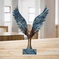 thumbnail image 3 of Estatua de resina de águila, artes abstractas simuladas de águila, decoración fengshui moderna, hogar, pequeña sala , adorno de estante de Macarena Escultura de águila, 3 of 8