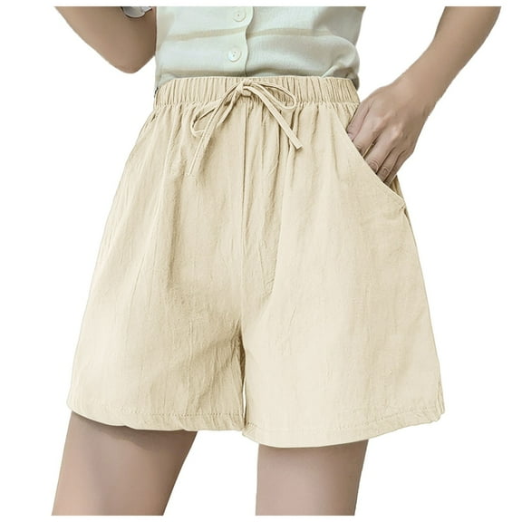 Womens Petite Shorts Summer Broad High Waist Loose Sports Casual Pants