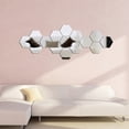 thumbnail image 3 of Espejo pegatinas de pared único exquisito interior hexagonal hogar adorno habitaciones decoraciones espejos decoraciones paredes adornos plata 15 piezas Methold HA047854-02B, 3 of 7
