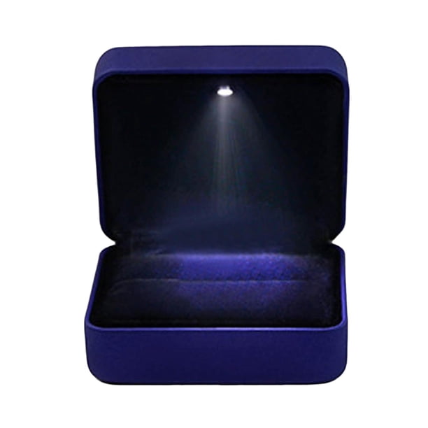 Caja de regalo de joyería cuadrada de lujo kusrkot para propuesta compromiso boda Azul