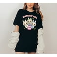 thumbnail image 3 of Moonlight Apparel Birthday Girl Graphic T-Shirt for Women Cute Anime Cake Shirt Funny Cartoon Characters Tee Pastel Short Sleeve Casual Cotton Blend Top for Parties or Gifts, 3 of 6