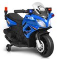 thumbnail image 3 of Gymax 6V Electric Toy Motorcycle Kids Ride On Police Scooter w/ Training Wheels Blue, 3 of 9