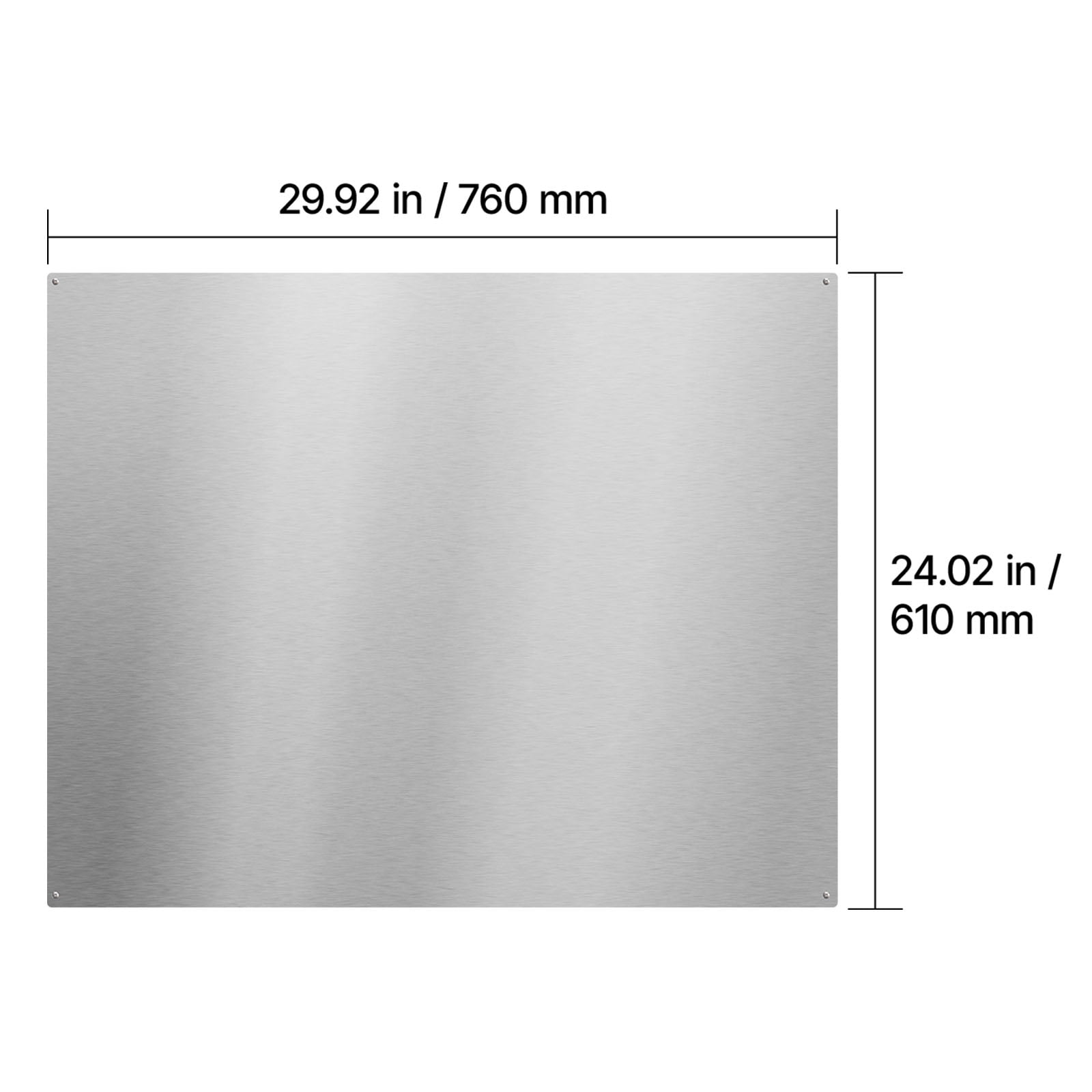 KFFKFF 30" x 24" Stainless Steel Stove Backsplash, Flat Splatter Guard, Wall Shield for Range Hood, Easy-to-Clean Kitchen Metal Panel with Pre-Drilled Holes for Simple Installation, Silver