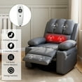 thumbnail image 2 of Manual Recliner Chair with Massage and Heating, 360 Degree Swivel PU Leather Lounge Chair with Cup Holders and Side Pocket, Modern Single Sofa for Living Room Bedroom, 2 of 5