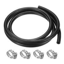 Uxcell Fuel Line Hose, 6mm ID 12mm OD 4.9ft Length, NBR Rubber High Pressure Heat Resistant with 4 Clamps