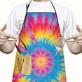 thumbnail image 2 of Colorful Tie Dye Mandala Pattern Apron-Garden Aprons for Women with Pockets-Cotton Linen Waterproof Kitchen Cooking Gardening Aprons Adjustable for Kitchen,Cooking,BBQ and Salon 33x27 Inch, 2 of 7