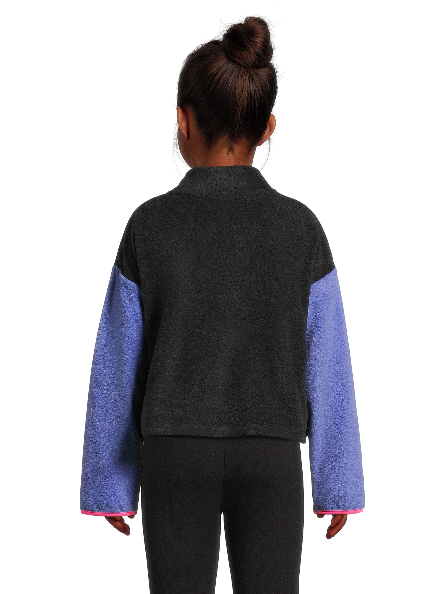Athletic Works Girls Microfleece Quarter-Zip Pullover, Sizes 4-18 & Plus
