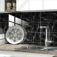 thumbnail image 4 of 10 Sheet Peel and Stick Backsplash Tile for Kitchen Marble Self Adhesive Wall Tiles Back Splashes Peel and Stick for Kitchen Wall for Kitchen Bathroom Fireplace Laundry Room 8"x8" Black, 4 of 4