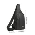 thumbnail image 3 of Men's Crossbody Bag, Waterproof Chest Shoulder Messenger Bag, Lightweight Sport Outdoor Travel Daypack with Headphone Port(Black-L), 3 of 6
