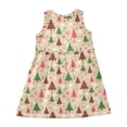 thumbnail image 4 of Girls Dress Snowflake Christmas Tree Sleeveless Dress for Girls Hem A-Line Casual Sundress, 4 of 7