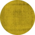 thumbnail image 1 of Ahgly Company Machine Washable Indoor Round Oriental Yellow Industrial Area Rugs, 7' Round, 1 of 4