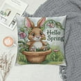 thumbnail image 2 of Creowell  Happy Easter Hello Spring Gnome Flower Throw Pillow Covers, 18 x 18 Inch Cushion Case Decoration for Sofa Couch, 2 of 5