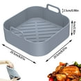 thumbnail image 2 of 2Pcs Air Fryer Silicone Liner with Handle Reusable Air Fryer Silicone Pan Square Air Fryer Silicone Pot Heat Resistant Air Fryer Silicone Tray Nonstick Air Fryer Liner Accessories for 6QT Air Fryer, 2 of 11