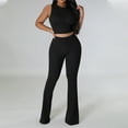 thumbnail image 7 of ZZwxWA Women's Lounge Sets 2 Piece Outfits Sleeveless Crops Tank Tops Flare Pants Loungewear Sweatsuit Skim Sets Solid, 7 of 7