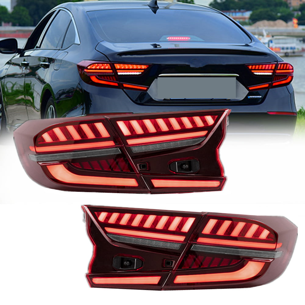 For Honda Accord 2018 2019 2020 Start Up Animation Tail Lights Smoked Rear Lamp