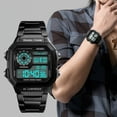 thumbnail image 3 of Wrist Watch for Men, Digital Sports Waterproof Watch with Dual Time Chronograph Countdown Alarm Backlight, 3 of 17