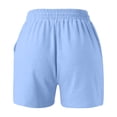 thumbnail image 5 of Denim Shorts Women Pockets Pure Color Drawstring Short Pants for Women,Light Blue,L, 5 of 5